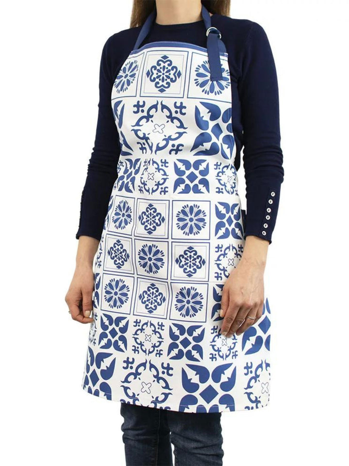 Traditional Portuguese Tiles Inspired Blue & White Kitchen Apron