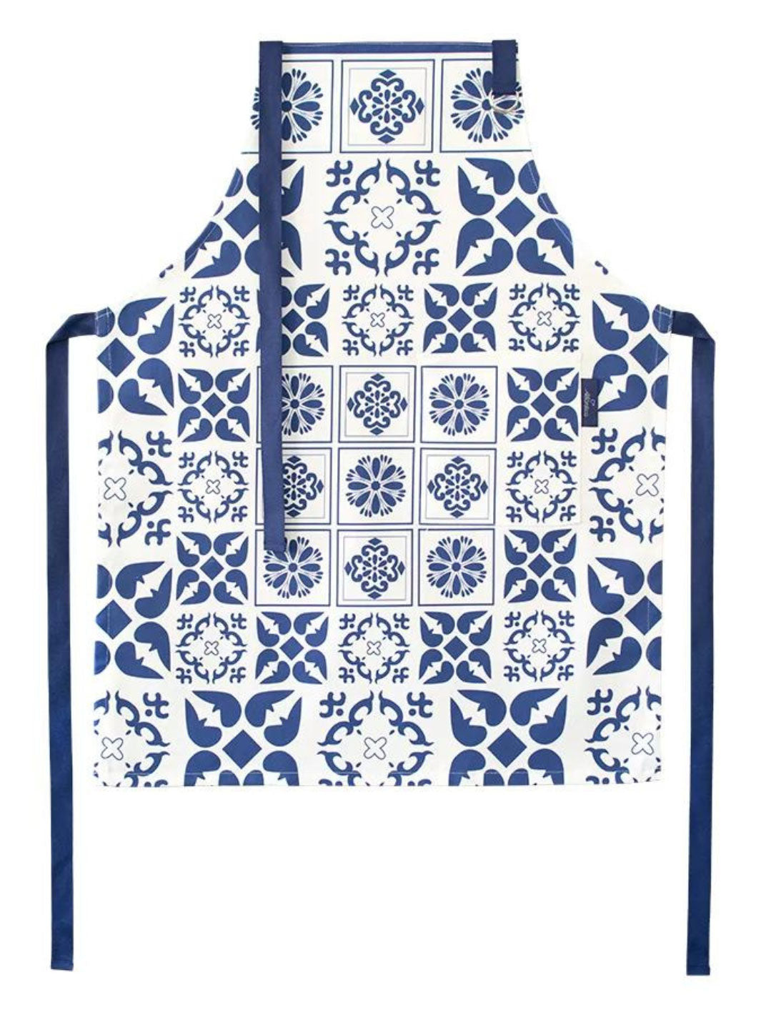 Traditional Portuguese Tiles Inspired Blue & White Kitchen Apron