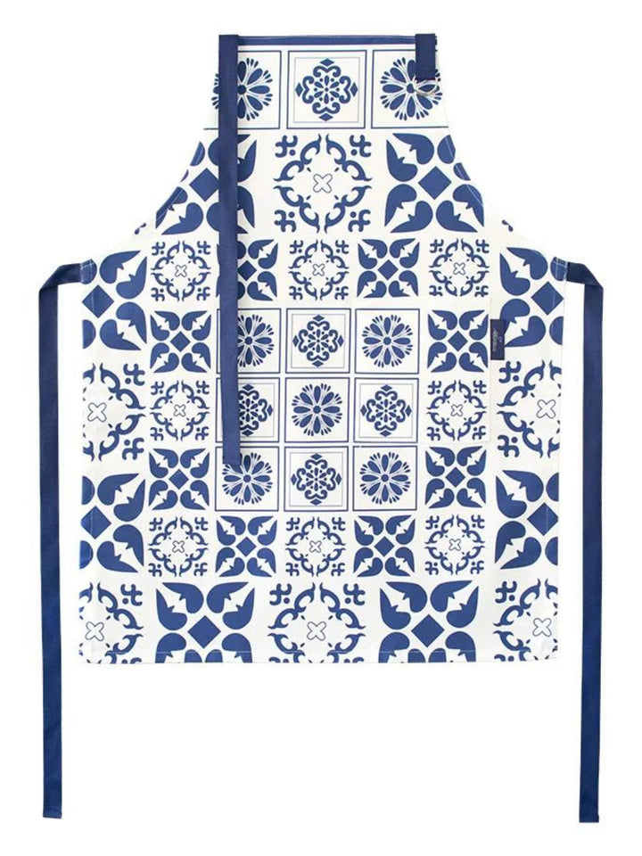 Traditional Portuguese Tiles Inspired Blue & White Kitchen Apron