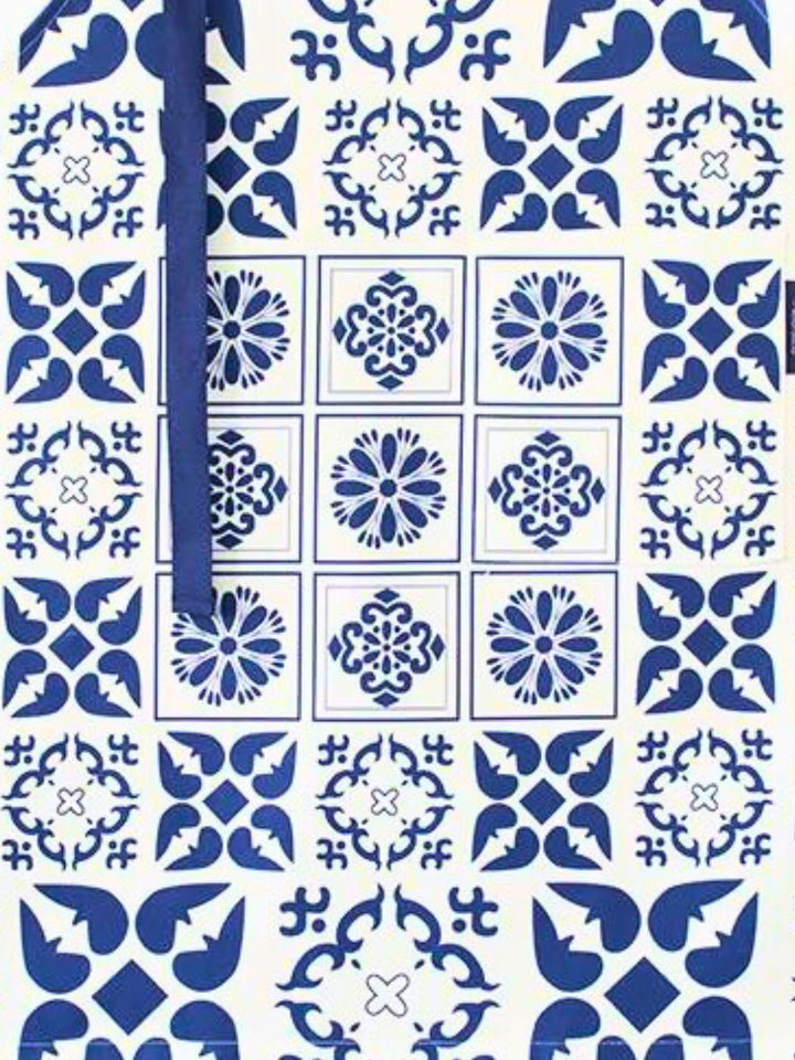 Traditional Portuguese Tiles Inspired Blue & White Kitchen Apron