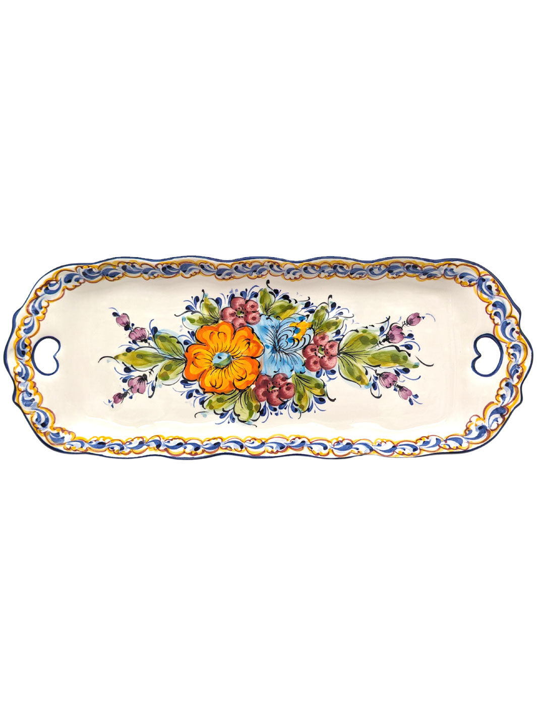 Hand Painted Alcobaça Ceramic Serving Platter