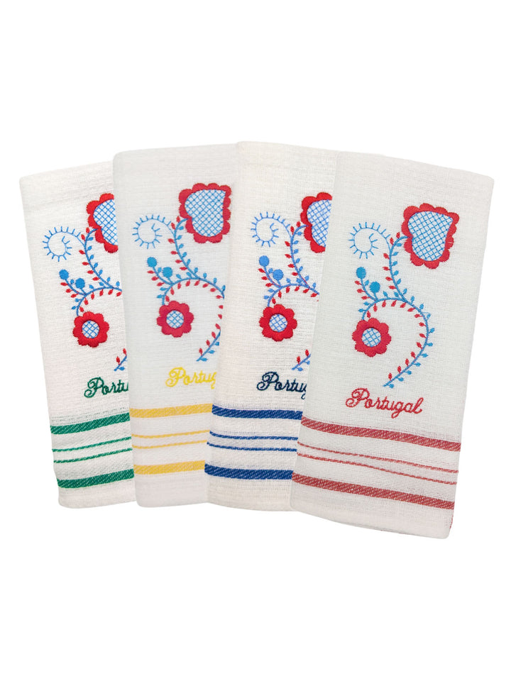 Viana's Embroidery Dish Towels Set of 4 with Gift Box