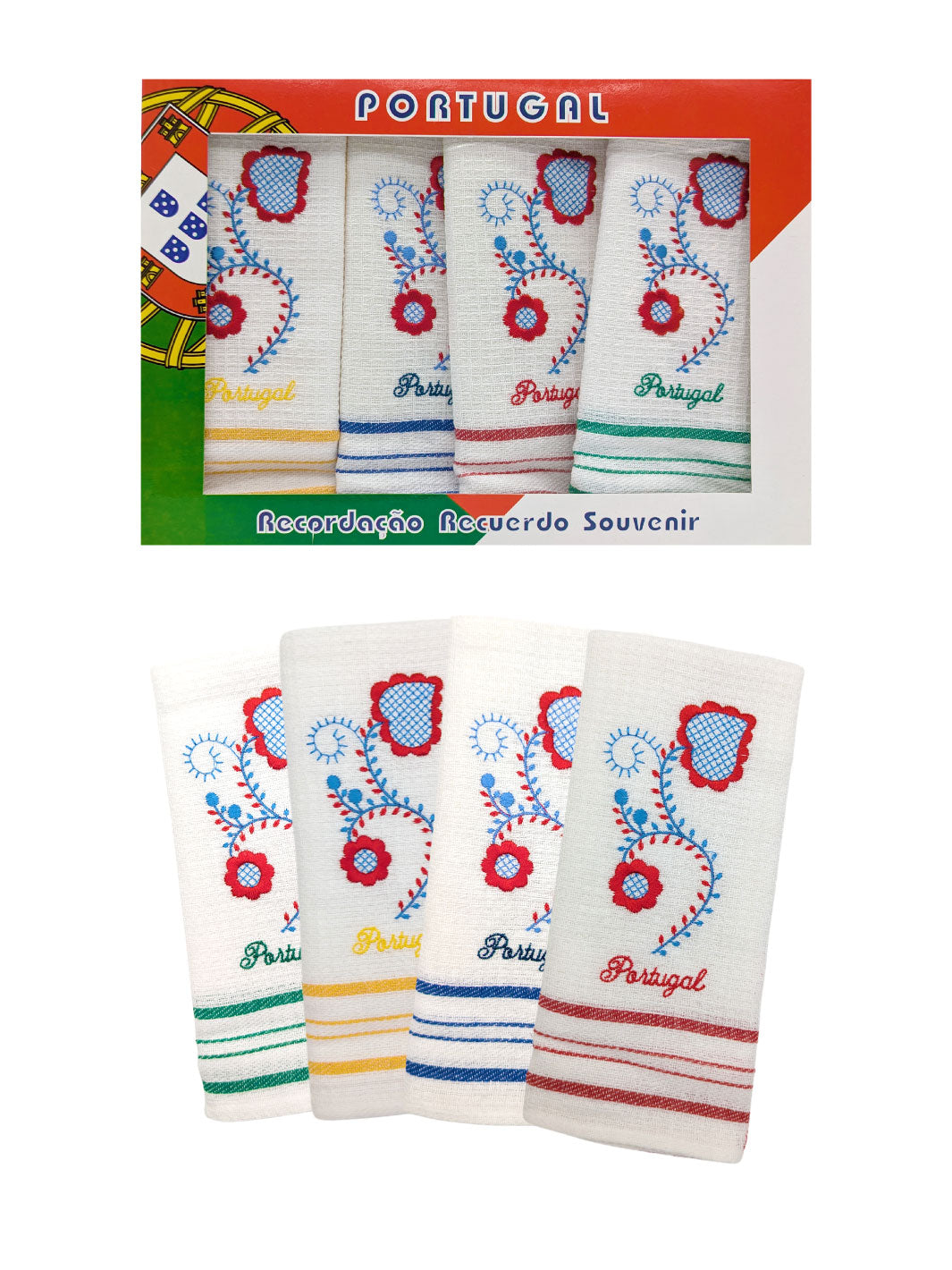 Viana's Embroidery Dish Towels Set of 4 with Gift Box