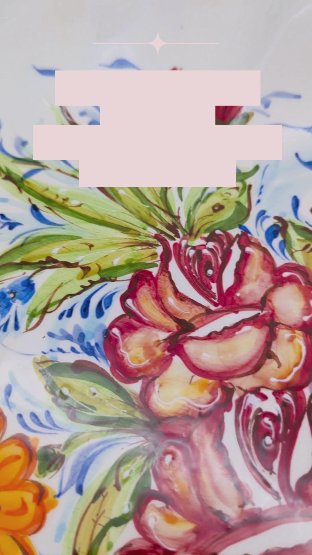 16.5 Inch Hand Painted Alcobaça Ceramic Decorative Plate - Florence
