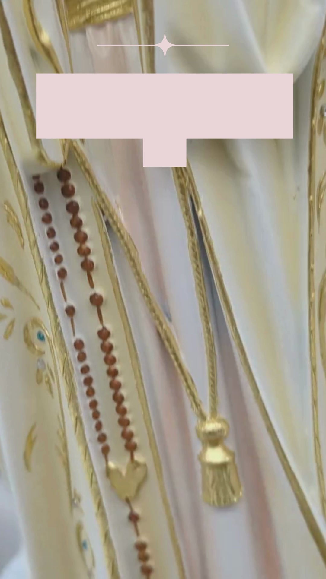 Handcrafted Our Lady of Fatima Statue with Oil Painting and Fine Gold Accents
