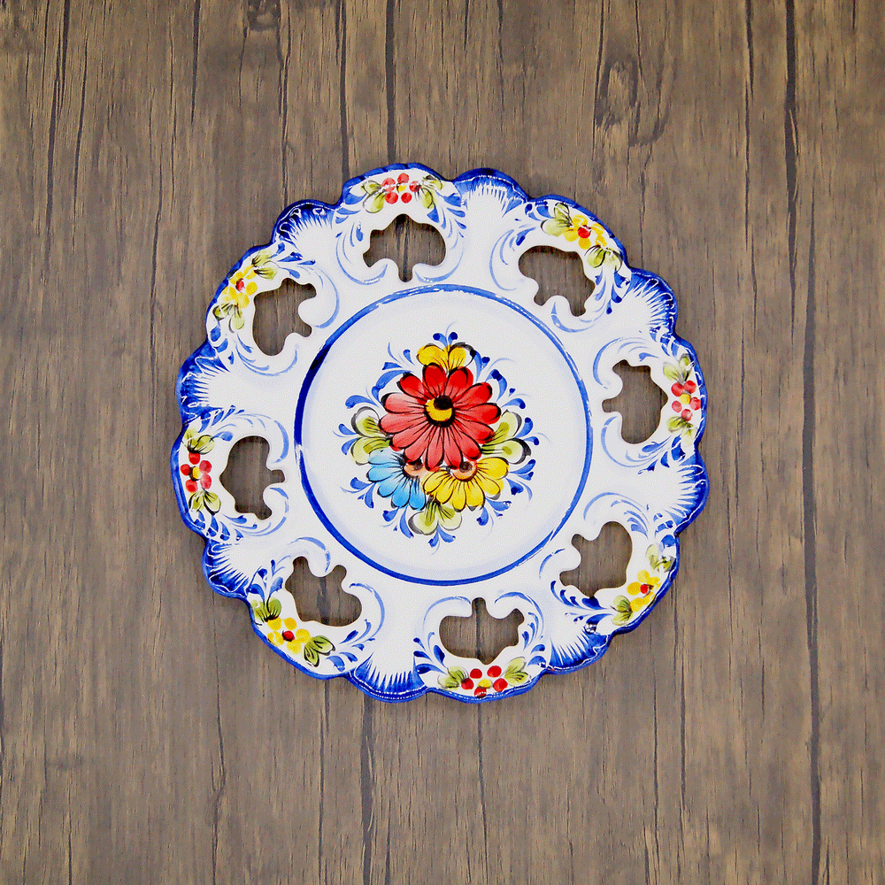 10 Inch Hand painted Portuguese Ceramic Wall Decor Hanging Plate