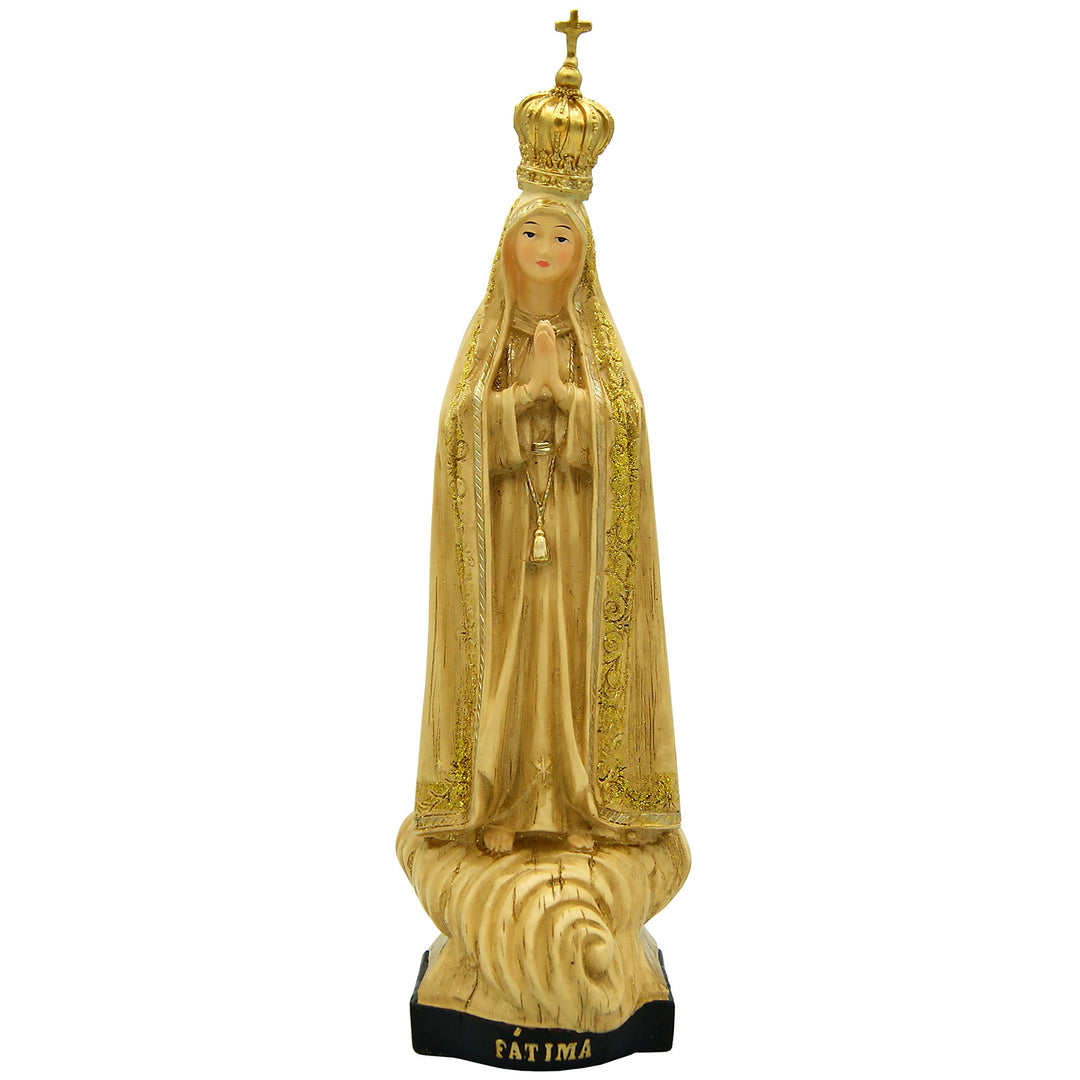 This Our Lady of Fatima statue is made in Fatima, Portugal by the hands of the same artisans that craft the statues of the Shrine of Fatima.