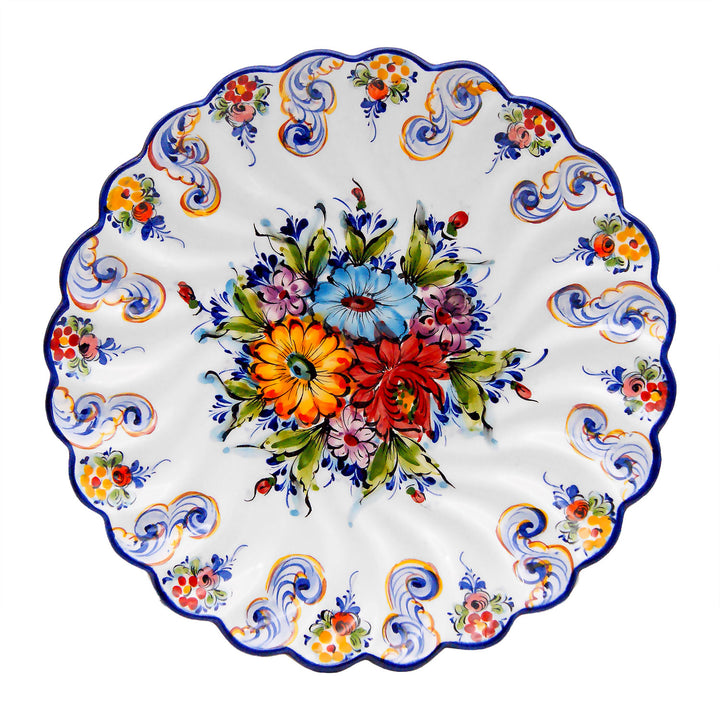 12 Inch Hand painted Portuguese Ceramic Wall Decor Hanging Plate