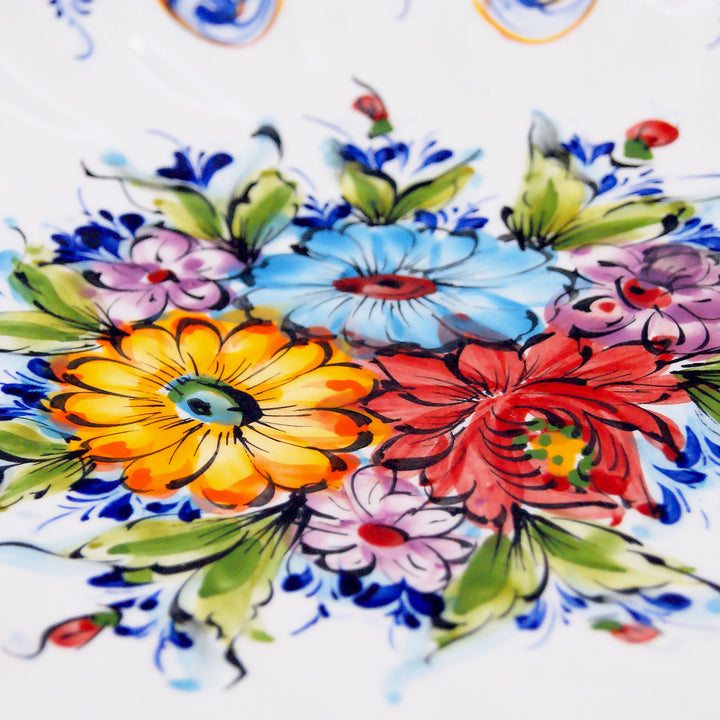 12 Inch Hand painted Portuguese Ceramic Wall Decor Hanging Plate