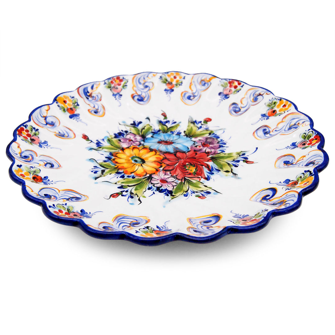 12 Inch Hand painted Portuguese Ceramic Wall Decor Hanging Plate