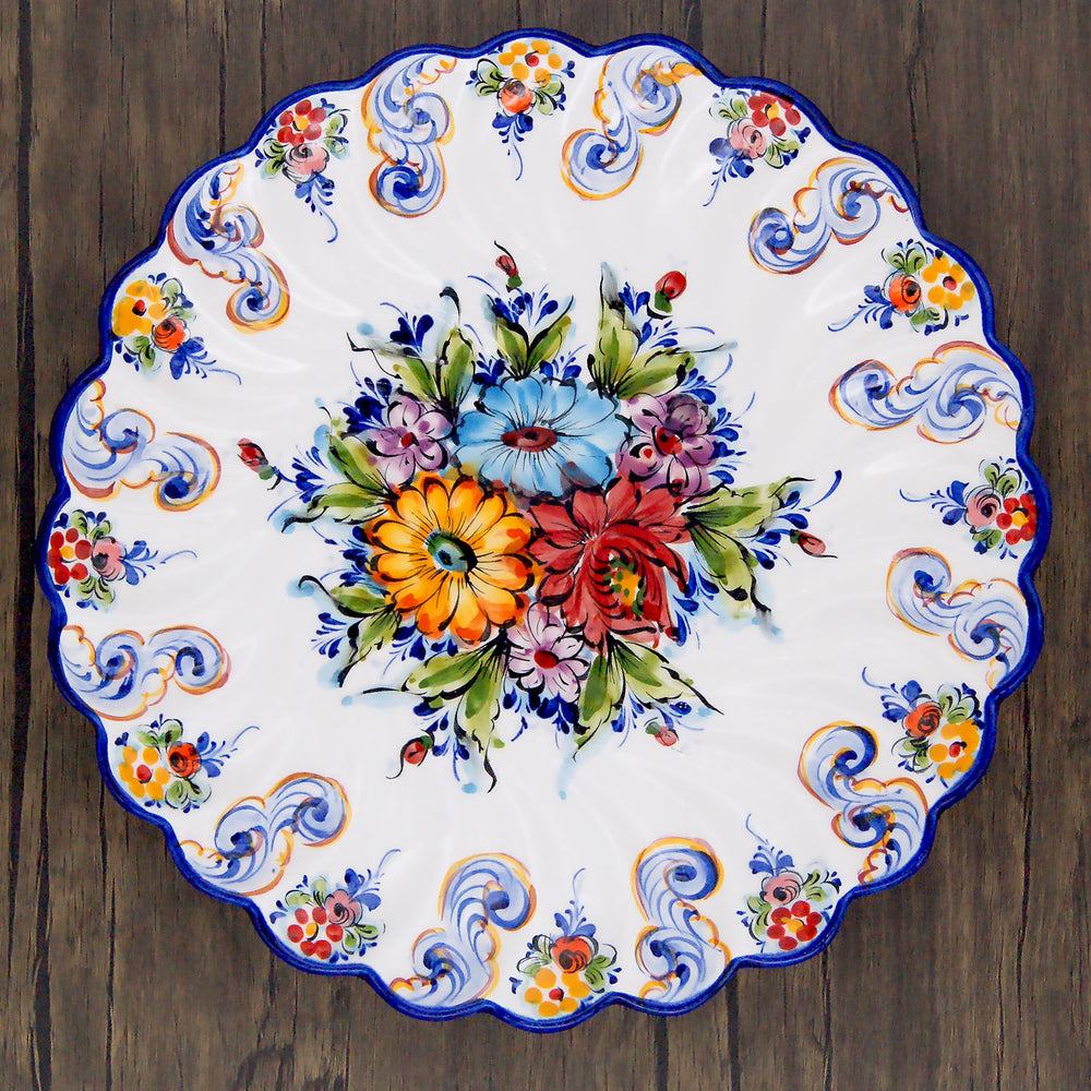 12 Inch Hand painted Portuguese Ceramic Wall Decor Hanging Plate