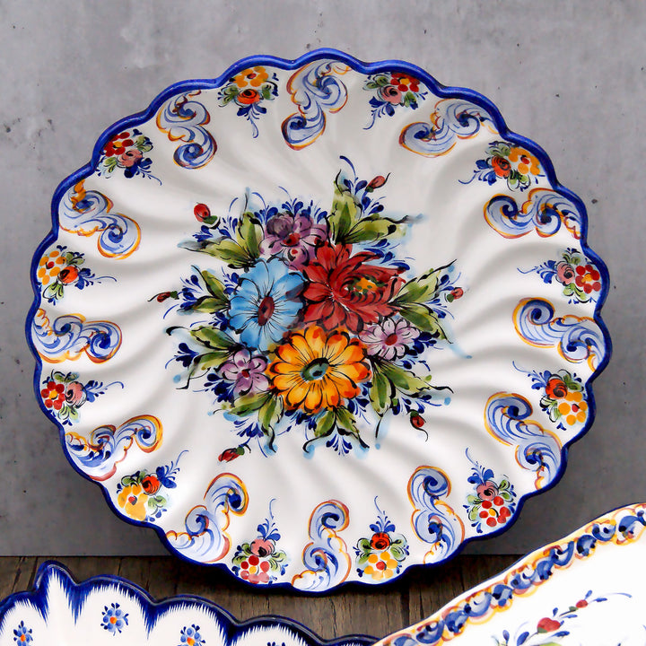 12 Inch Hand painted Portuguese Ceramic Wall Decor Hanging Plate