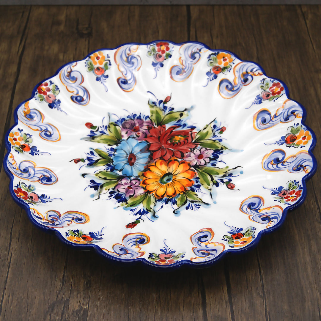 12 Inch Hand painted Portuguese Ceramic Wall Decor Hanging Plate
