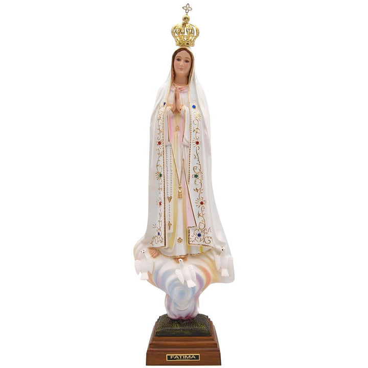 20 Inch Glass Eyes Our Lady of Fatima Statue Made in Portugal