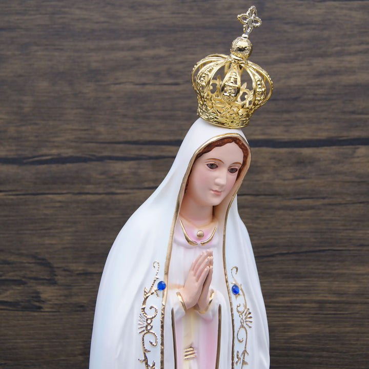 20 Inch Glass Eyes Our Lady of Fatima Statue Made in Portugal