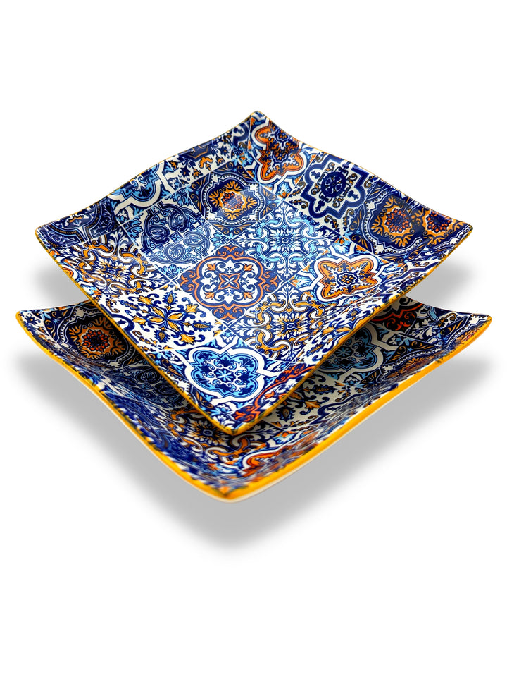 Portuguese Pottery Alcobaça Ceramic Small Serving Dish - Set of 2