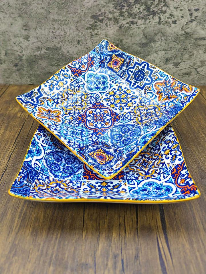 Portuguese Pottery Alcobaça Ceramic Small Serving Dish - Set of 2
