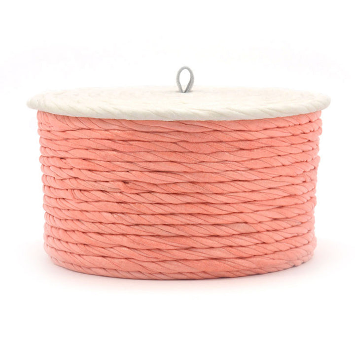 Handmade Eco-friendly Recycled Fabric Woven Decorative Box With Lid - Cloud Sunset