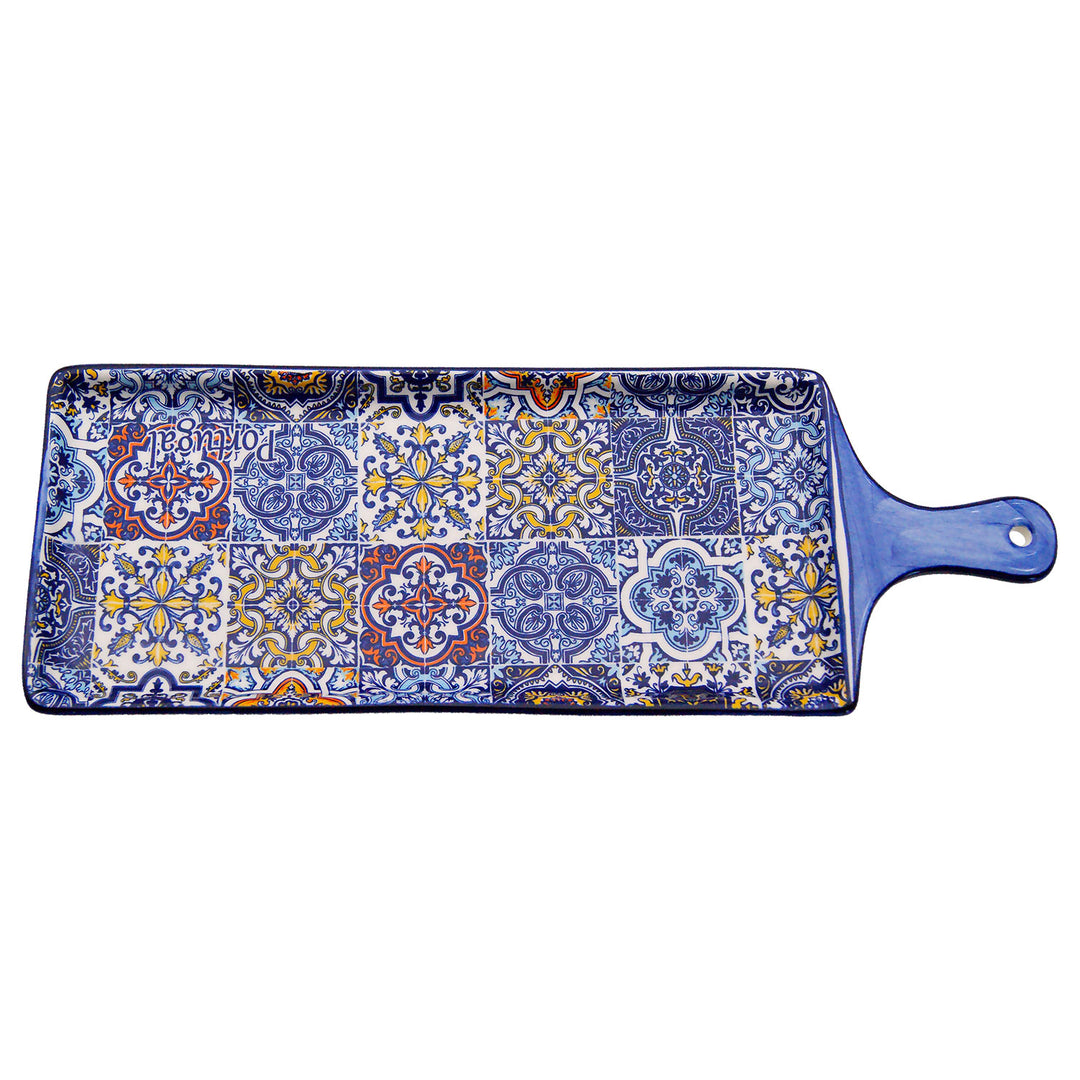 Portuguese Pottery Alcobaça Ceramic Cheese Serving Board