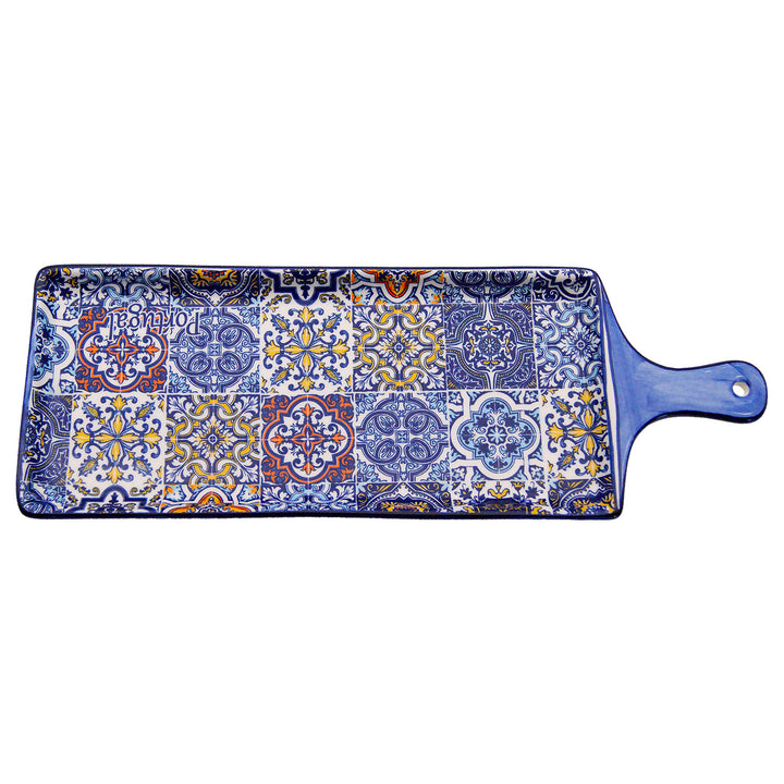 Portuguese Pottery Alcobaça Ceramic Cheese Serving Board