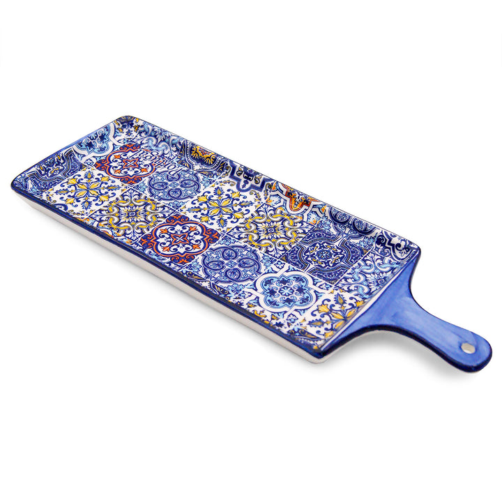 Portuguese Pottery Alcobaça Ceramic Cheese Serving Board