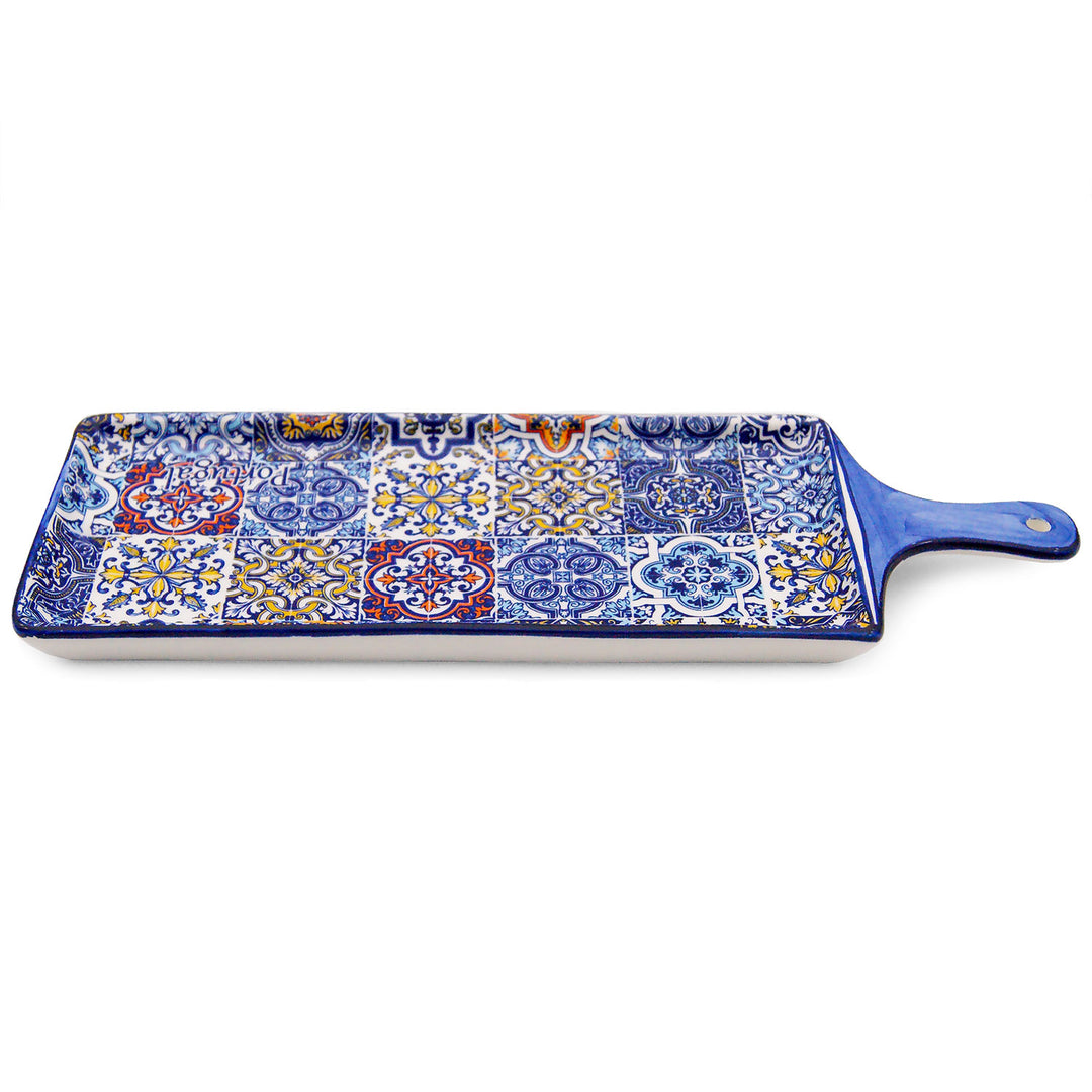 Portuguese Pottery Alcobaça Ceramic Cheese Serving Board