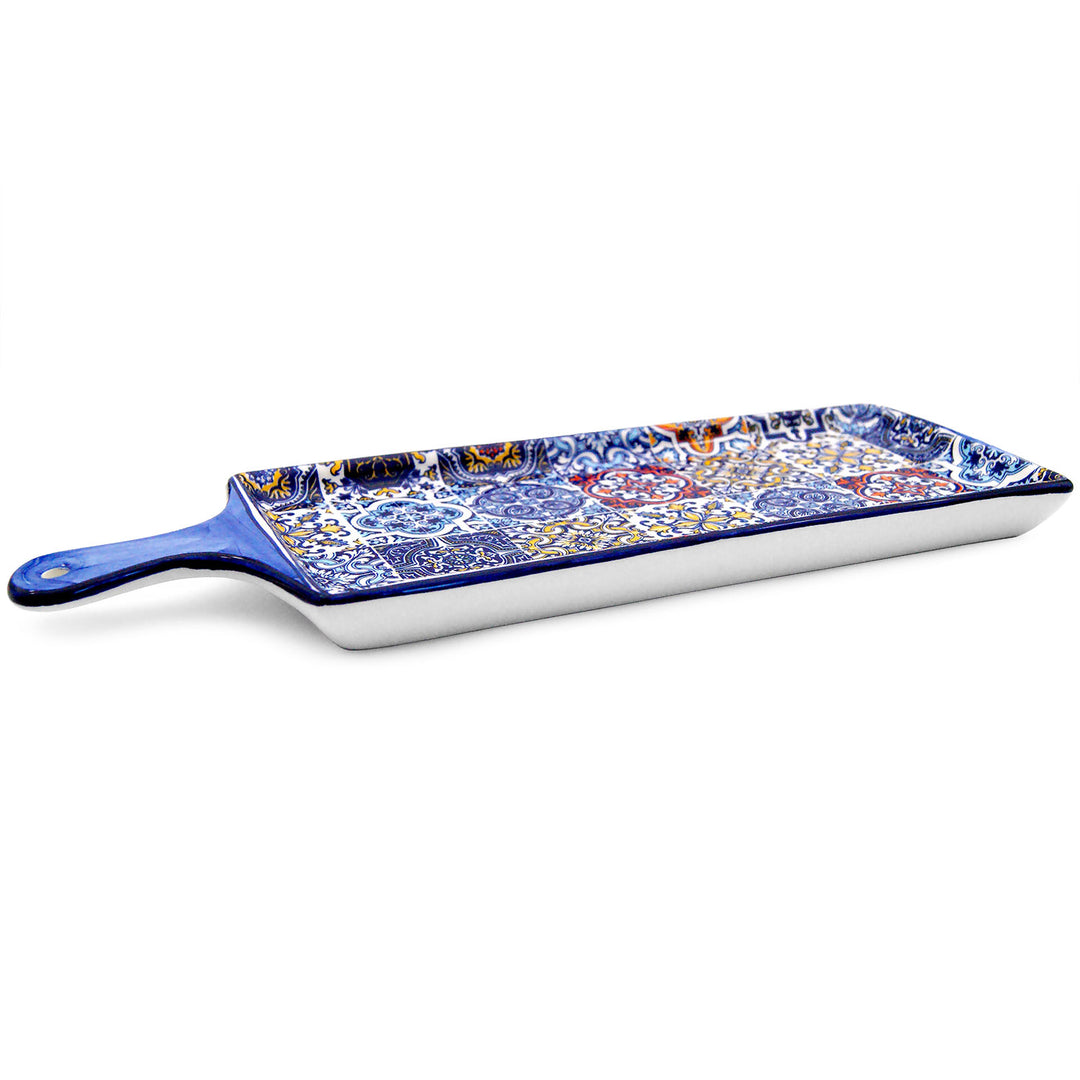 Portuguese Pottery Alcobaça Ceramic Cheese Serving Board