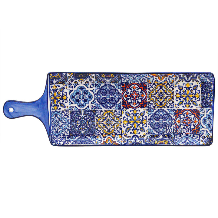 Portuguese Pottery Alcobaça Ceramic Cheese Serving Board
