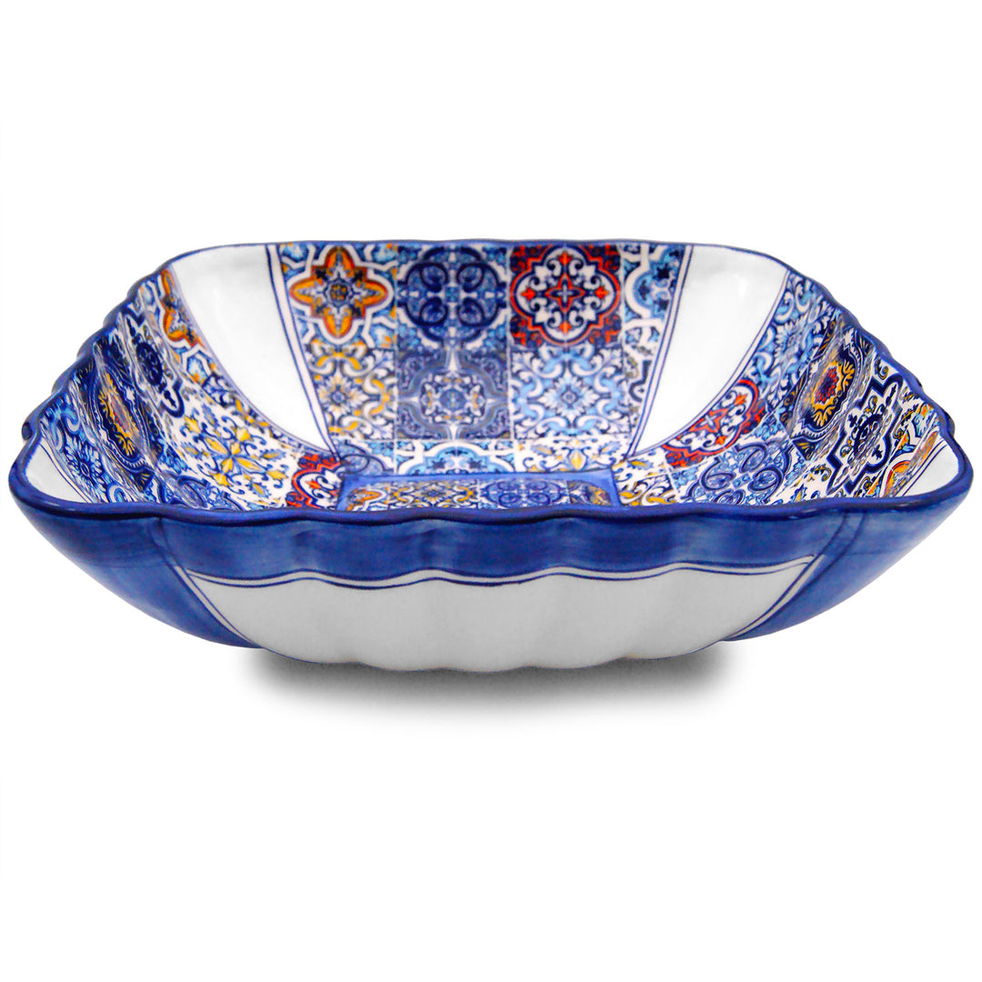 Portuguese Pottery Alcobaça Ceramic Decorative Salad Serving Bowl