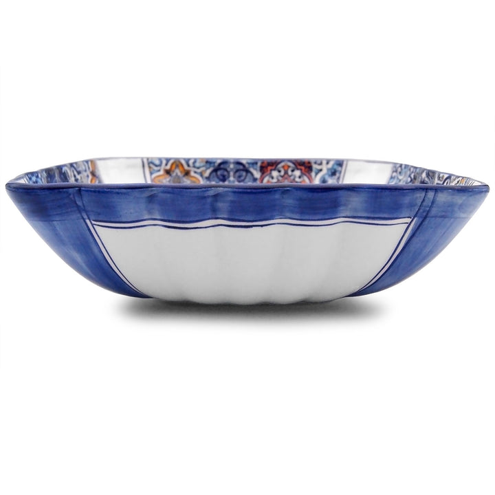Portuguese Pottery Alcobaça Ceramic Decorative Salad Serving Bowl