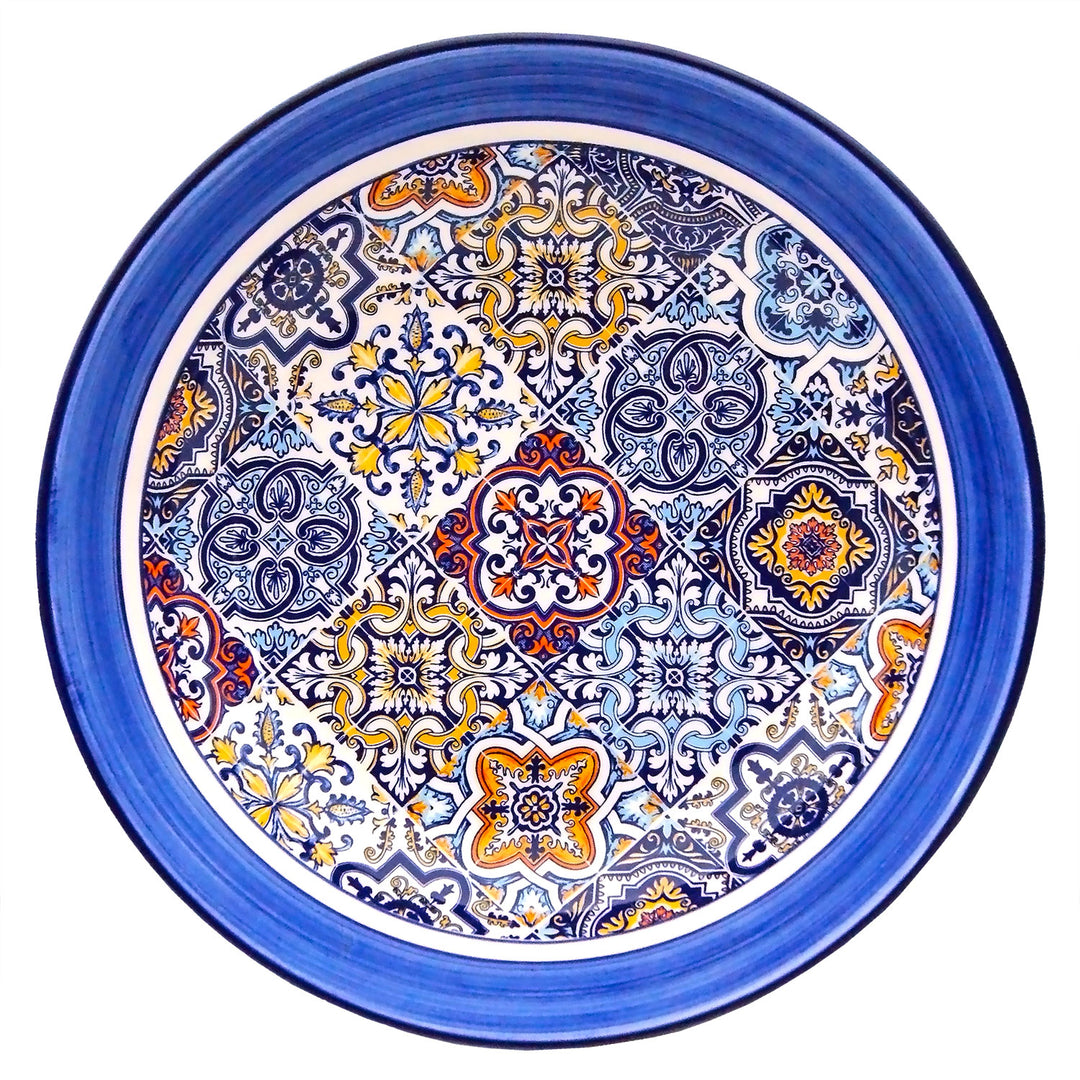 Portuguese Pottery Alcobaça Ceramic Decorative Salad Serving Bowl