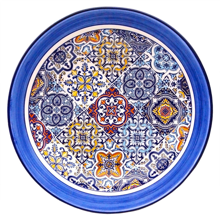 Portuguese Pottery Alcobaça Ceramic Decorative Salad Serving Bowl