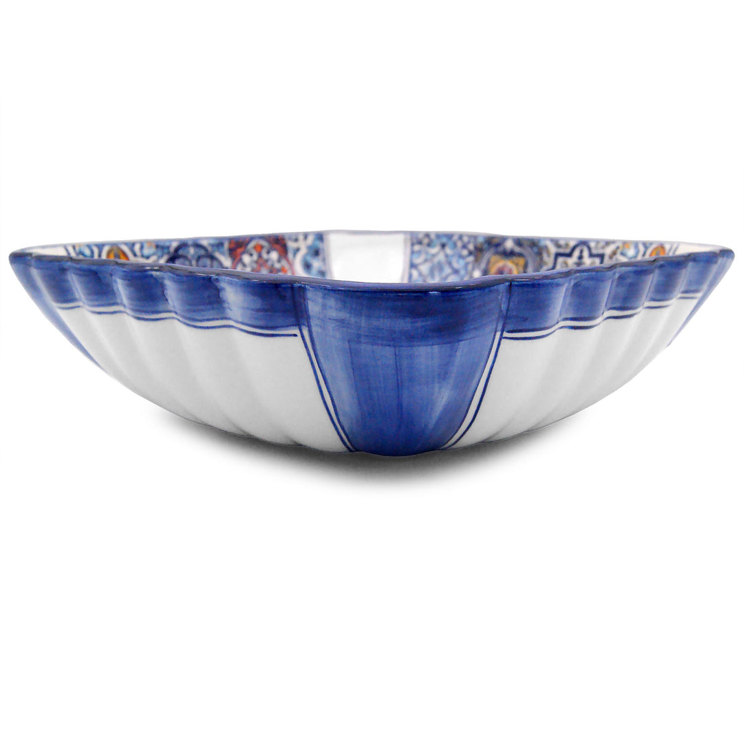 Portuguese Pottery Alcobaça Ceramic Decorative Salad Serving Bowl