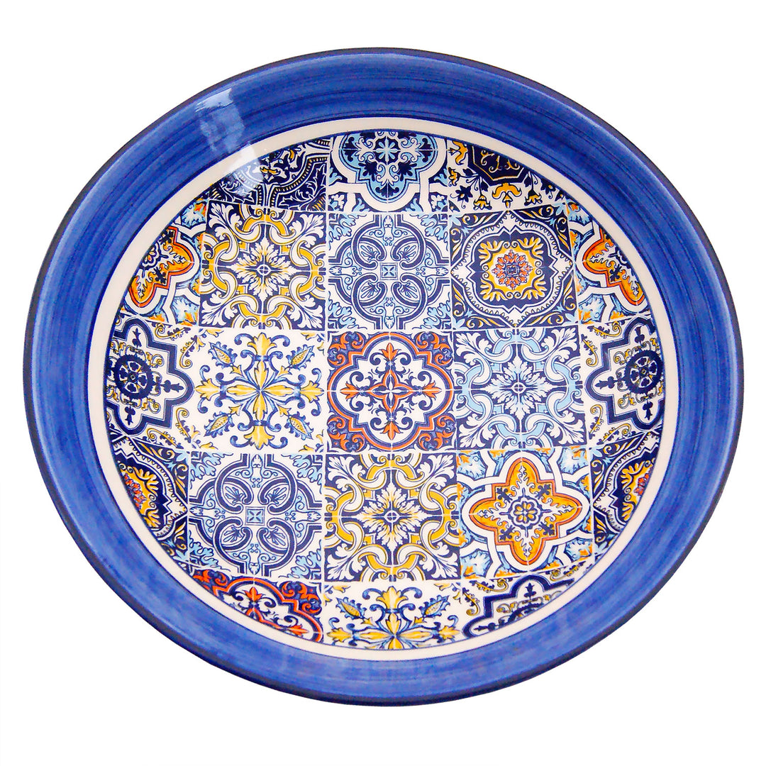 Portuguese Pottery Alcobaça Ceramic Decorative Salad Serving Bowl