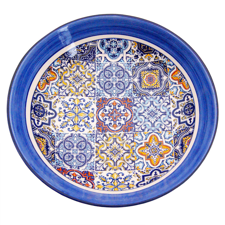 Portuguese Pottery Alcobaça Ceramic Decorative Salad Serving Bowl