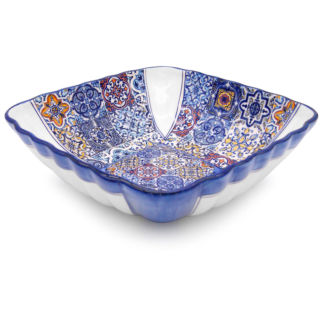 Portuguese Pottery Alcobaça Ceramic Decorative Salad Serving Bowl