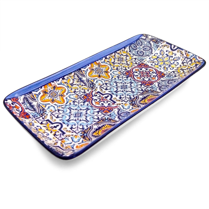 Portuguese Pottery Alcobaça Ceramic Serving Rectangular Platter
