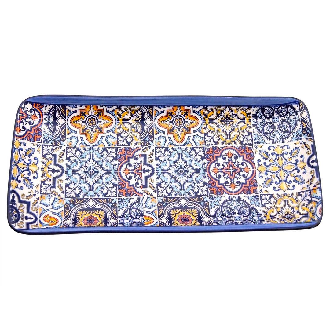 Portuguese Pottery Alcobaça Ceramic Serving Rectangular Platter