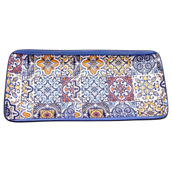 Portuguese Pottery Alcobaça Ceramic Serving Rectangular Platter