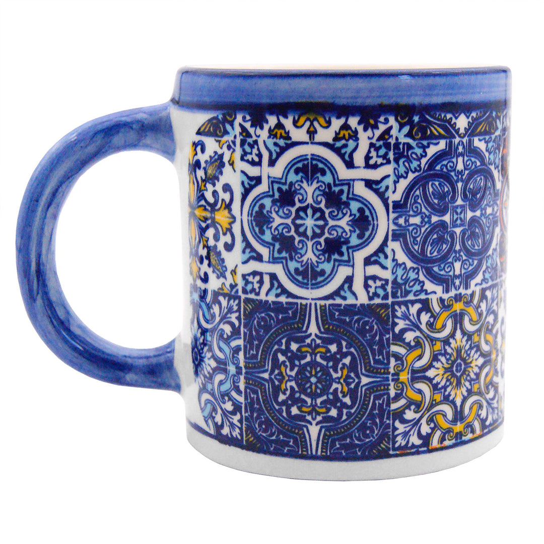 Portuguese Pottery Alcobaça Ceramic Coffee Mug - Set of 2