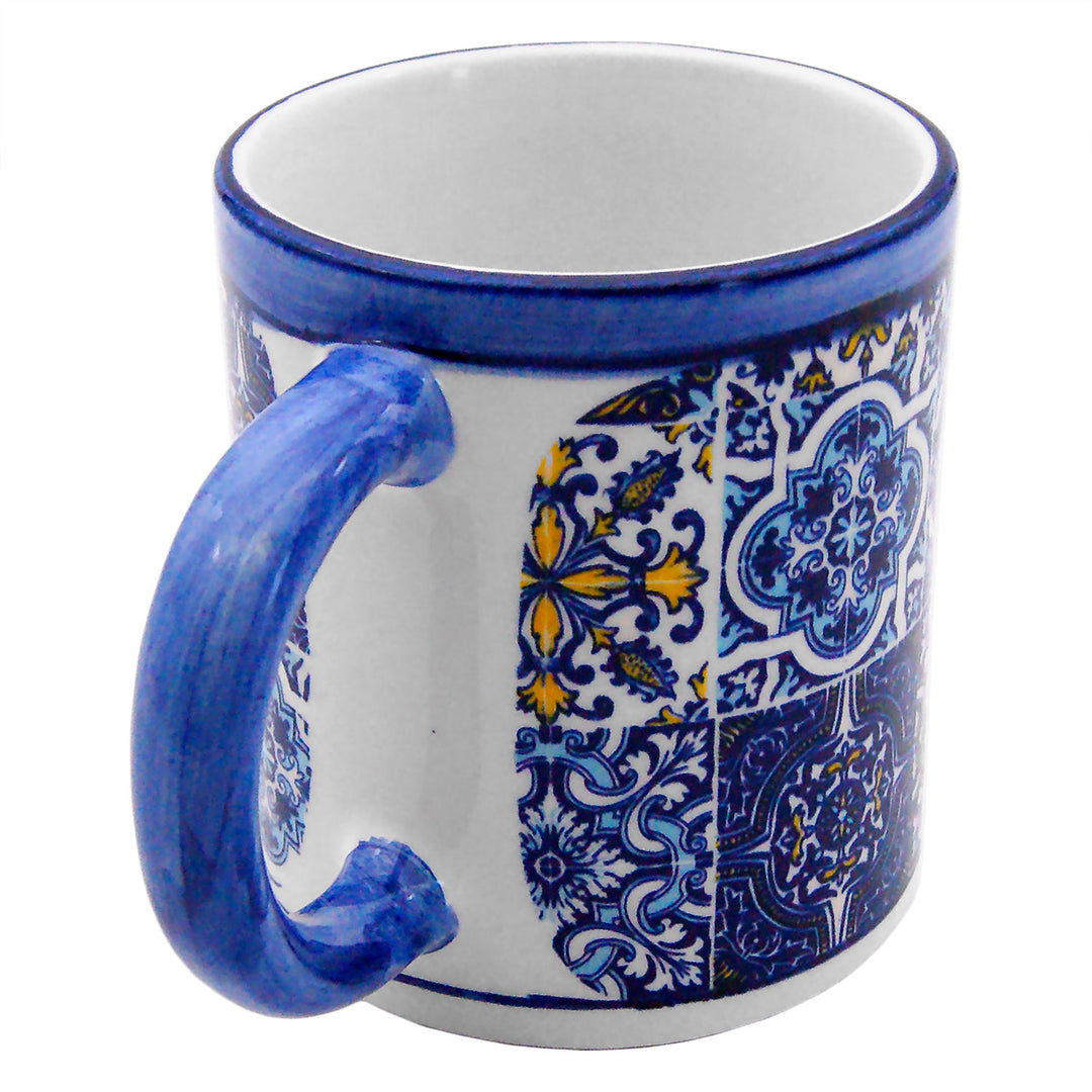 Portuguese Pottery Alcobaça Ceramic Coffee Mug - Set of 2