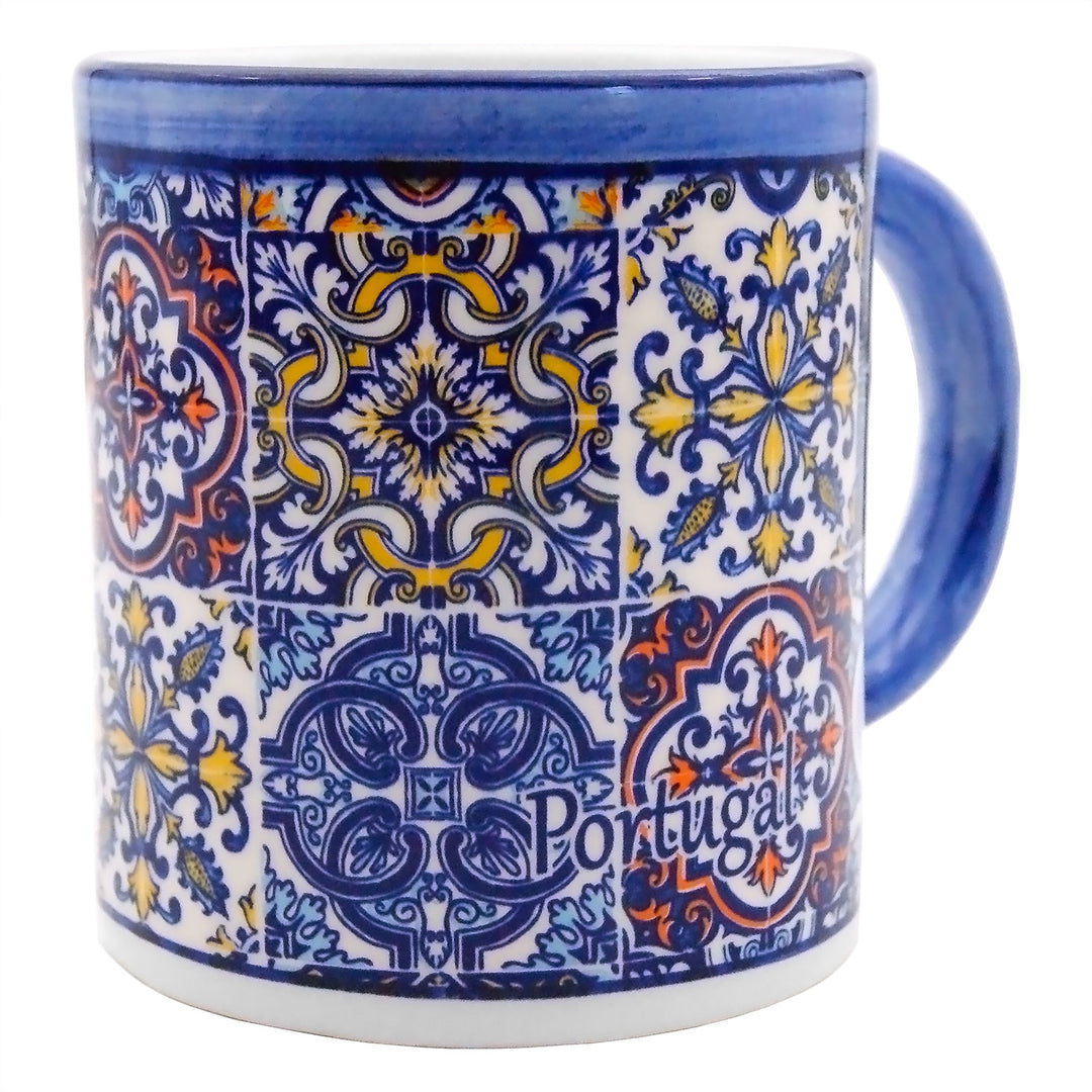 Portuguese Pottery Alcobaça Ceramic Coffee Mug - Set of 2