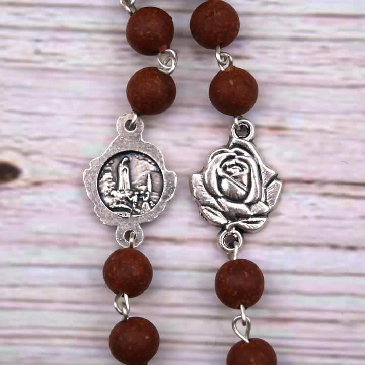 Catholic Handmade Scented Our Lady of Fatima Rose Petal Rosary Beads for Woman Made in Portugal