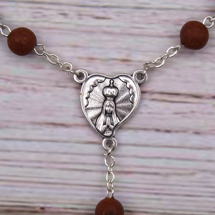 Catholic Handmade Scented Our Lady of Fatima Rose Petal Rosary Beads for Woman Made in Portugal