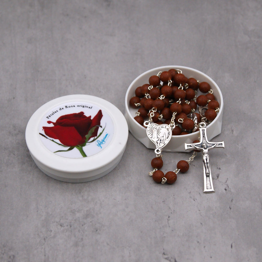 Catholic Handmade Scented Our Lady of Fatima Rose Petal Rosary Beads for Woman Made in Portugal