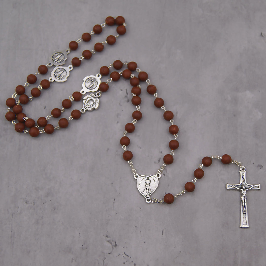 Catholic Handmade Scented Our Lady of Fatima Rose Petal Rosary Beads for Woman Made in Portugal