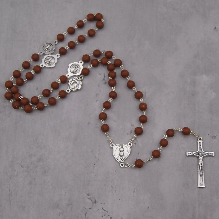 Catholic Handmade Scented Our Lady of Fatima Rose Petal Rosary Beads for Woman Made in Portugal