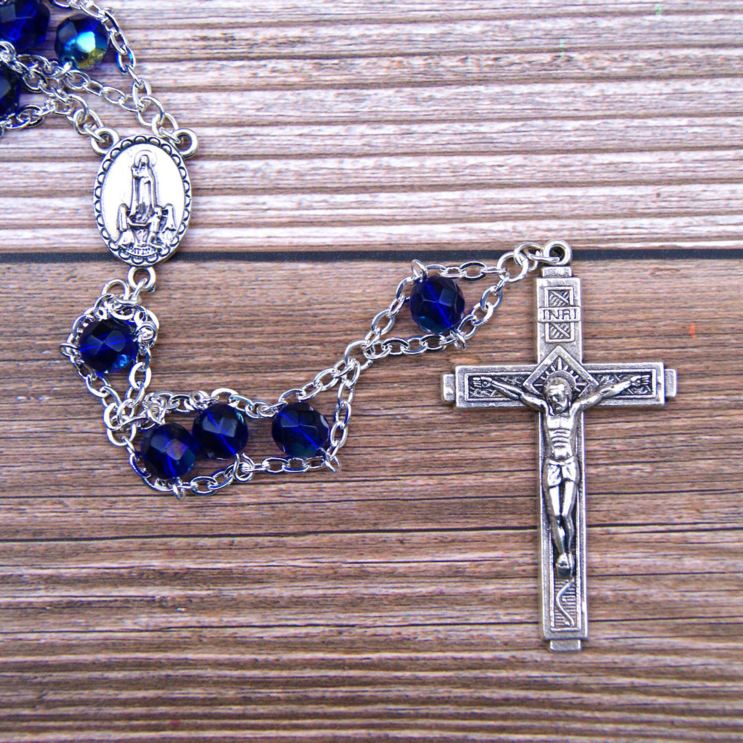 Catholic Handmade Stairway to Heaven Our Lady of Fatima Rosary Crystal Beads Made in Portugal