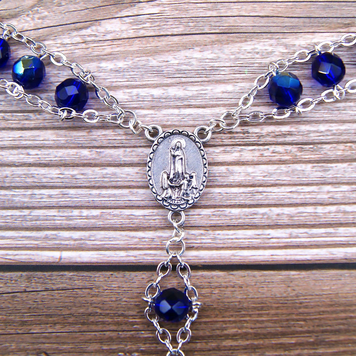 Catholic Handmade Stairway to Heaven Our Lady of Fatima Rosary Crystal Beads Made in Portugal