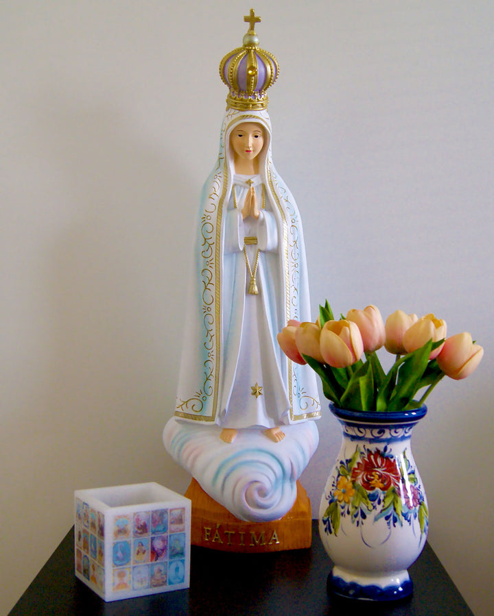 30 Inch Hand Painted Our Lady of Fatima Statue Made in Portugal